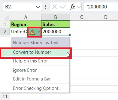 Convert text to numbers in Excel