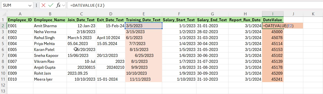 Date Value Formula