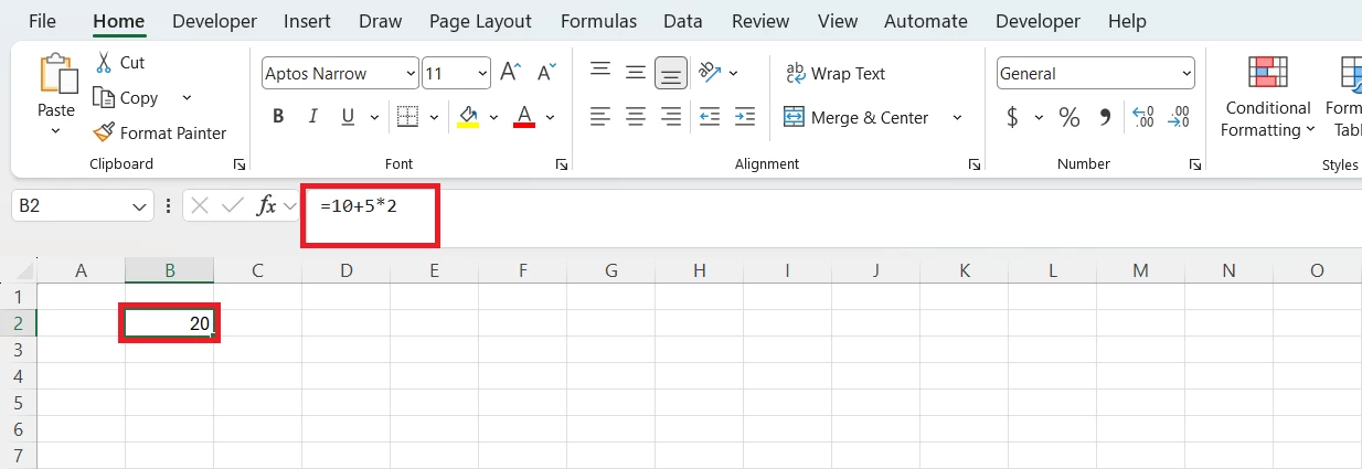 Excel Evaluates Formulas