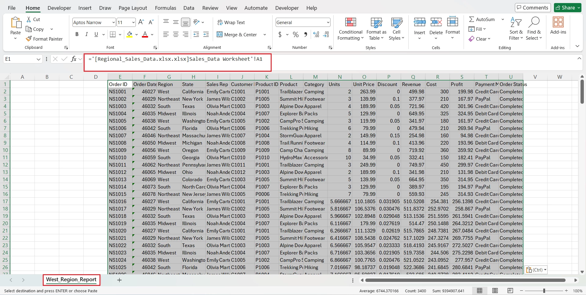 Link Excel Sheets to Another Workbook